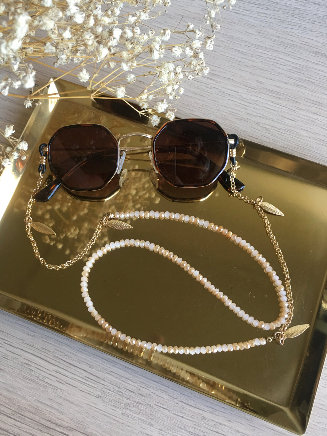 Sunny Cords Bead It Beige | Sunglass chain