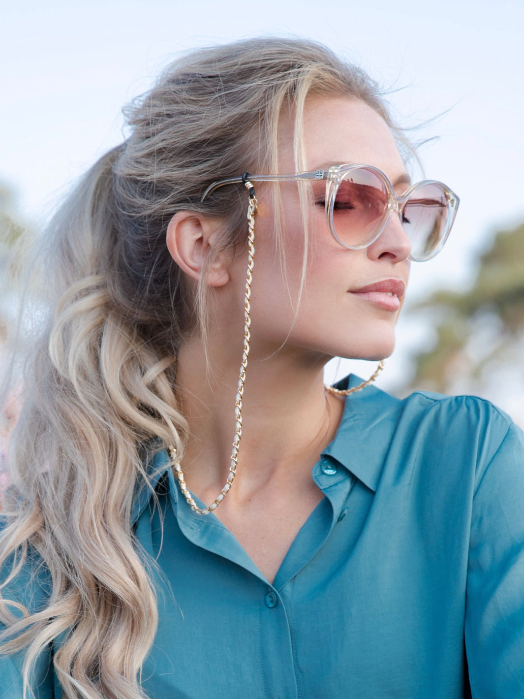 Sunny Cords Classy C white-gold | Glasses strap